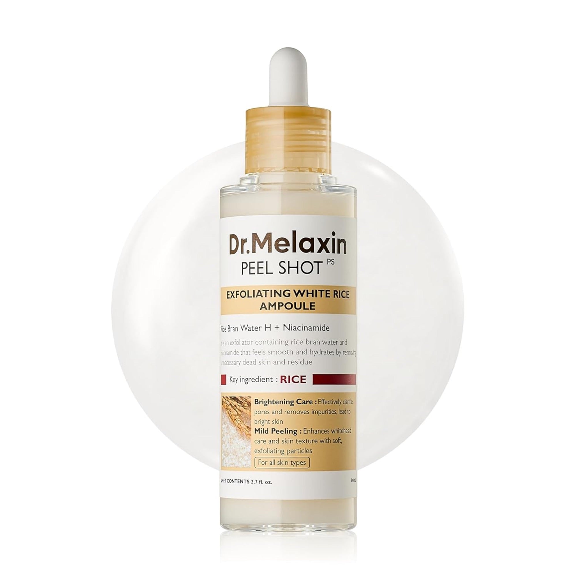 Dr. Melaxin Peel Shot Exfoliating White Rice Ampoule (80ml)